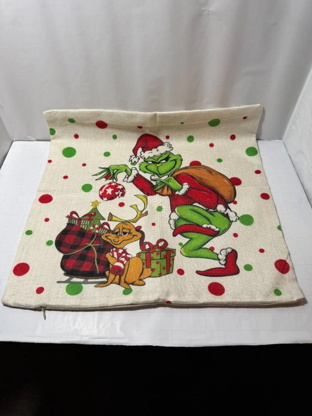 Grinch Christmas Pillow Covers Set of 4 18x18 Holiday Throw Cushion Covers